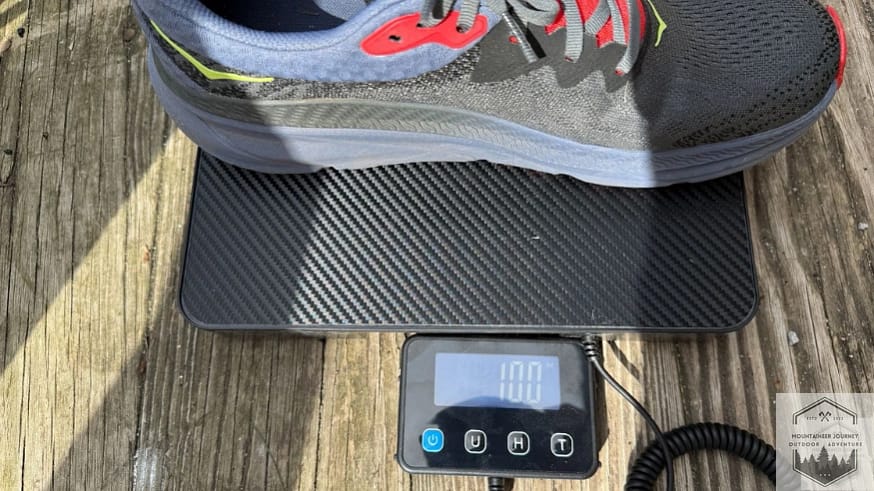 Weighing the hoka challenger 7 on our scale at 10 oz flat