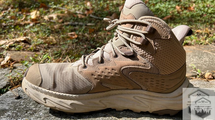 The Anacapa 2 is clearly the winner in this comparison. Boot on a wall behind grass.