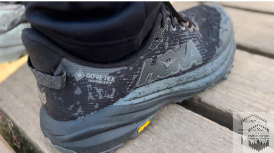 The speedgoat is crafted from quality, durable materials that last. side view of speedgoat
