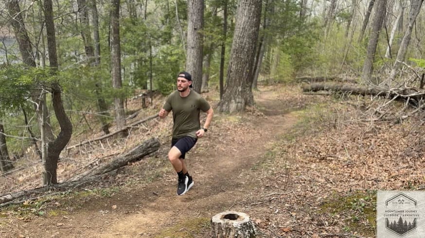 Running uphill in the Clifton 9 testing out on trail