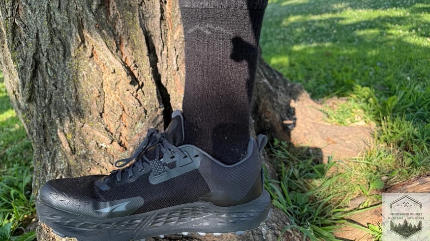 Standing on tree root with Timp 5