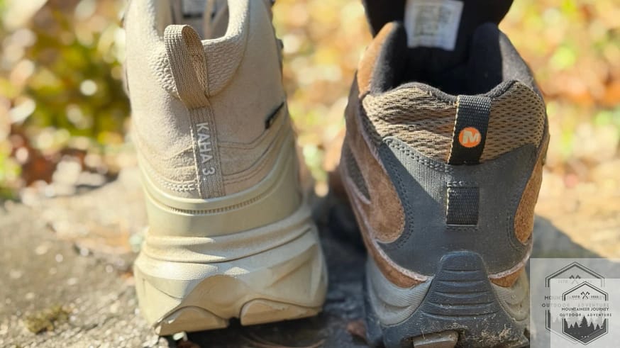 Heel view of both boots, high ankle support for the Kaha 3