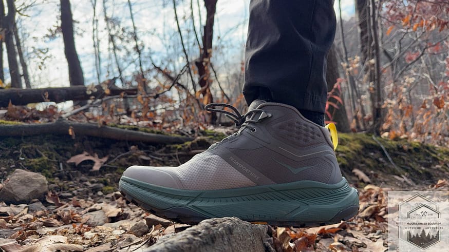Side view of the boot showing the stack height