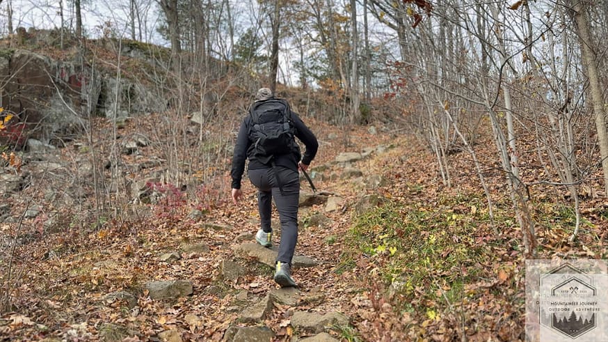 Testing the Transport Hike GTX up technical terrain