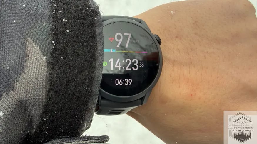COROS Pace 4 watch face with heart rate data