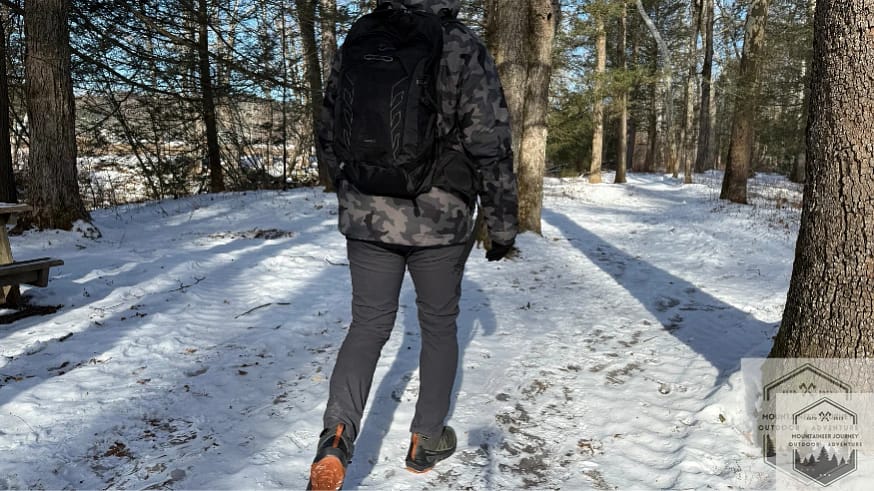 Testing boots in snow