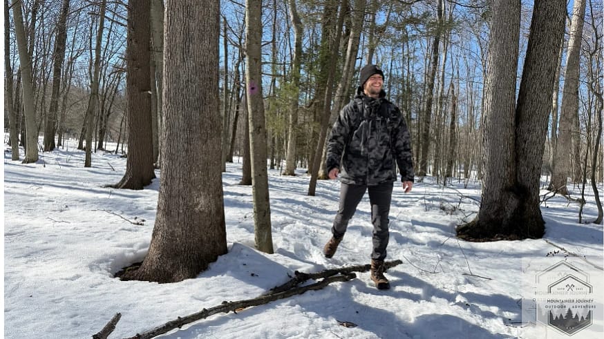 Hiking in the snow while testing out the Garmin Fenix Pro 8