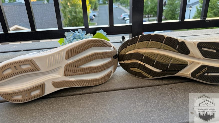 View of both outsoles after 50+ miles of testing on both. No visible wear.