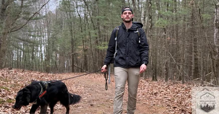 Hiking partner(dog) to left