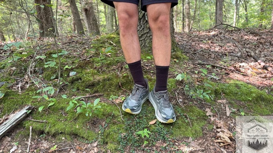 front side view of the shoes in moss