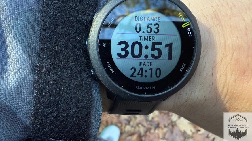 View of the Forerunner 55 bight screen