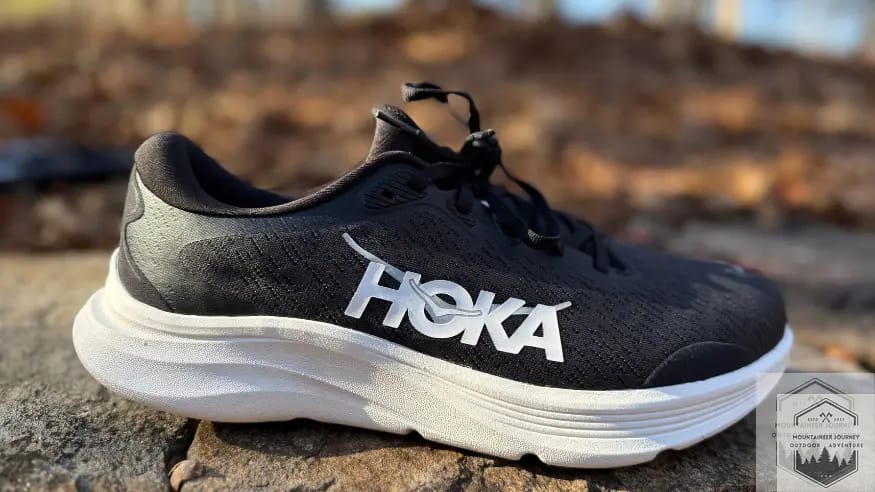 Entire view of the Hoka Solimar 2 on a wall