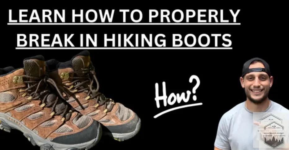 Pointing at hiking boot